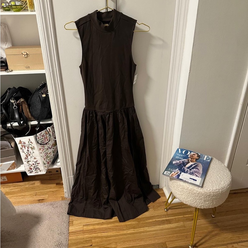 Free People Dark Brown Midi dress Size XS brand new
